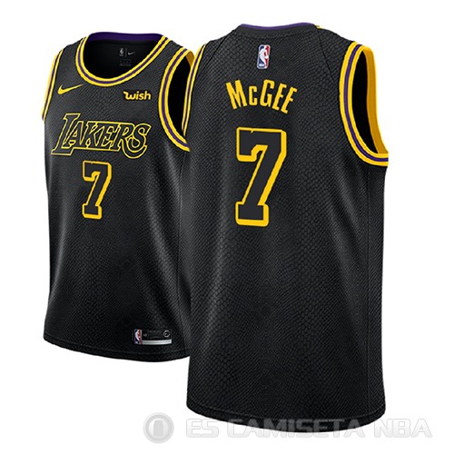 Camiseta Javale Mcgee #7 Los Angeles Lakers Ciudad 2018 Negro - Haga un click en la imagen para cerrar
